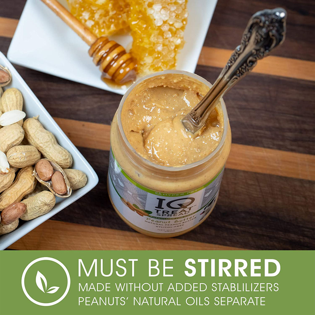 IQ Treat Spread Dog Peanut Butter & IQ Treat Mat Dog Lick Mat (100% Natural-Xylitol Free Peanut Butter for Dogs & IQ Treat Mat Dog Lick Mat for Dogs) Dog Treats, Dog Snacks & Dog Licking Mat